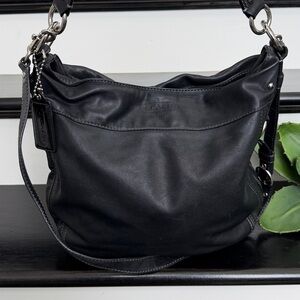 Coach genuine leather crossbody shoulder handbag purse, soft luxurious hobo